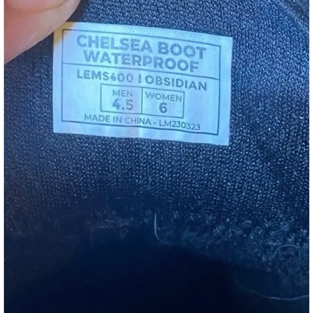 LEMS 400 Chelsea Suede Waterproof Boots Unisex Size M 4.5 /W6 Obsidian - Picture 6 of 16
